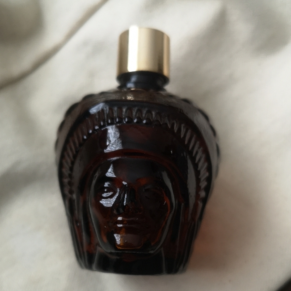 Vintage Collectible Avon Indian Chief Head Root Beer Brown Glass Bottle